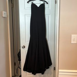 Black strapless gown